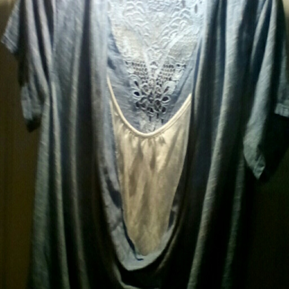 Blue drop neck